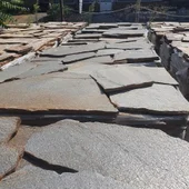 Настилка от едри плочи от Сребрист гнайс Металик - Thumbnail 1