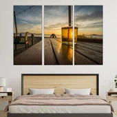 Залез през коктейл на масата - картина пано за стена - Thumbnail 2