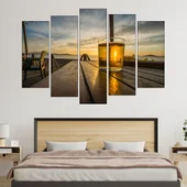 Залез през коктейл на масата - картина пано за стена - Thumbnail 3