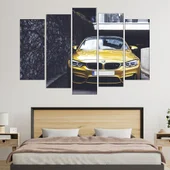 Жълто BMW М4 - картина пано за стена - Thumbnail 3