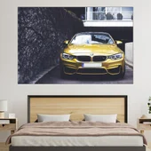 Жълто BMW М4 - картина пано за стена - Thumbnail 1