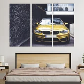 Жълто BMW М4 - картина пано за стена - Thumbnail 2