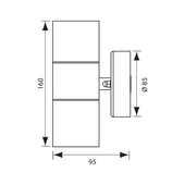 Аплик фасаден Grenada 2 X GU10 N/M IP44 VIVALUX - Thumbnail 2