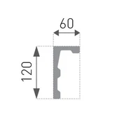 Декоративен перваз за релса за завеси 120x60 мм 2 м EK-1 MARBET DESIGN - Thumbnail 3