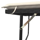 Градинска пейка с възглавници и табуретка, черна, полиратан - VL368407 - Thumbnail 9