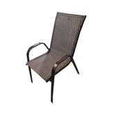 Градински метален стол с текстил 56x68x93 см сив/кафяв - Thumbnail 4