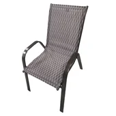 Градински метален стол с текстил 56x68x93 см сив/кафяв - Thumbnail 3