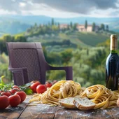 Градински стол PVC кафяв Milano MEVSIM - Thumbnail 2