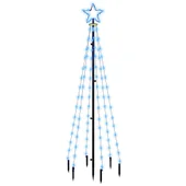Коледна елха с шип, синя, 108 LED, 180 см - Thumbnail 1