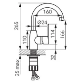 Стоящ смесител за умивалник с въртящ се чучур Algeo - FERRO - Thumbnail 2