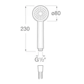 Душ слушалка с една функция Ø80 мм Stella ROCA - Thumbnail 3