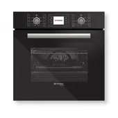 Фурна за вграждане черно стъкло 60AΠ 1012 PYRAMIS - Thumbnail 1