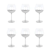 Комплект чаши за вино 584 мл 6 бр. Преливащ металик - Thumbnail 1