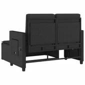 Накланяща се градинска пейка с възглавници черен полиратан - VL365817 - Thumbnail 8