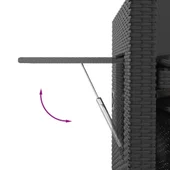 Накланяща се градинска пейка с възглавници черен полиратан - VL365817 - Thumbnail 11