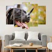 Портрет на черен Питбул - картина пано за стена - Thumbnail 3