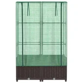 Повдигната леха с покривало, 80x40x138 см - Кафяв сандък - Thumbnail 4