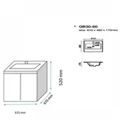 Шкаф за баня с мивка - Рим - кафяв - FORMA VITA - Thumbnail 2