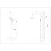 Телескопично тръбно окачване със смесител с термостат Соланж INTER CERAMIC - Thumbnail 3