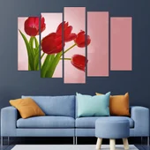 Букет от червени лалета - картина пано за стена - Thumbnail 3