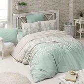 Единичен спален комплект 3 части 100% памук Бели цветя ZAMBAK - Thumbnail 2