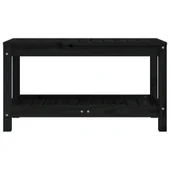 Градинска пейка, черна, 82,5x35x45 см, борово дърво масив - VL832379 - Thumbnail 4