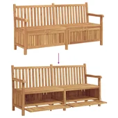 Градинска Пейка за Съхранение Кафяво 228 x 60 x 90 см - VL42001961 - Thumbnail 11