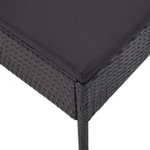 Градински комплект с възглавници, 3 части, черен полиратан - Thumbnail 12