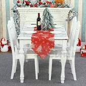 Коледен тишлайфер Елхички червен 35х180 см - Thumbnail 3