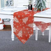 Коледен тишлайфер Елхички червен 35х180 см - Thumbnail 2