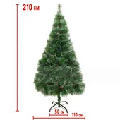 Коледна зелена елха с бели връхчета 210 см - Thumbnail 2