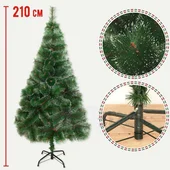 Коледна зелена елха с бели връхчета 210 см - Thumbnail 4