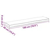 Възглавница за пейка в антрацит 180x40x8 см от оксфордска тъкан - VL42001668 - Thumbnail 6