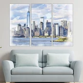 Акварел на Ню Йорк сити - картина пано за стена - Thumbnail 2
