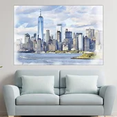 Акварел на Ню Йорк сити - картина пано за стена - Thumbnail 1