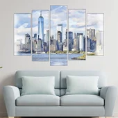 Акварел на Ню Йорк сити - картина пано за стена - Thumbnail 3