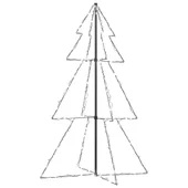 Коледна елха конус, 200 LED бели, за закрито и открито, 98x150 см - Thumbnail 2