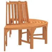 Полукръгла пейка за около дърво, Ø208 см, масивен евкалипт - VL362156 - Thumbnail 4