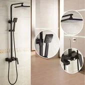 Тръбно окачване със смесител Елинор черен мат INTER CERAMIC - Thumbnail 2