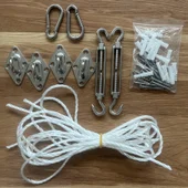 Триъгълен сенник с крепежи 3x3x3 м крем HERLY - Thumbnail 2