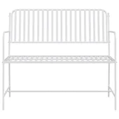 Пейка Бяла Метал 103.5 x 51.5 x 90 см Издръжлива Външна пейка - VL42008116 - Thumbnail 4