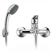 Стенен смесител за вана/душ с ръчен душ Smile хром FERRO - Thumbnail 1