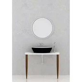 Умивалник от полимермраморен камък 60х40х1,5см бял мат INTER CERAMIC - Thumbnail 3