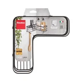 Ъглова Г-образна етажерка за баня черна U-FIX LAVA METALTEX - Thumbnail 3