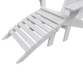 Градински стол с табуретка, дърво, бял - Thumbnail 5