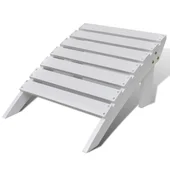 Градински стол с табуретка, дърво, бял - Thumbnail 7