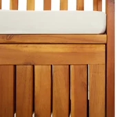 Пейка за съхранение с възглавница, 148 см, акация масив - VL316737 - Thumbnail 7