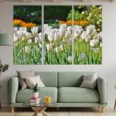 Цъфнали бели лалета - картина пано за стена - Thumbnail 2
