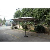 Градински алуминиев чадър с механизъм 350 см таупе TLB005-350-6 - Thumbnail 2