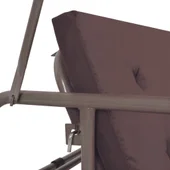 Конвертируема градинска люлка със сенник, кафе - Thumbnail 6